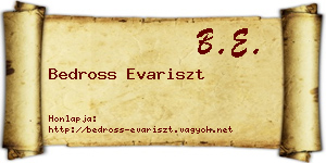 Bedross Evariszt névjegykártya